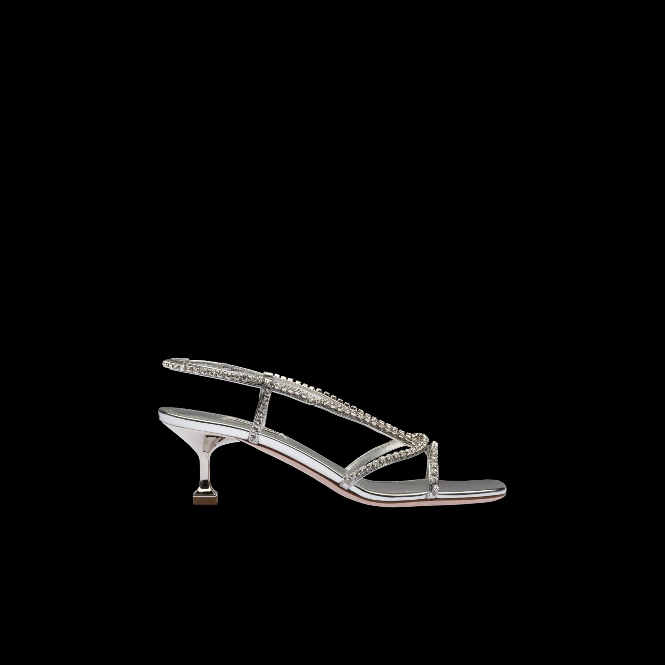 Silver Metallic Technical Fabric Sandals | Miu Miu