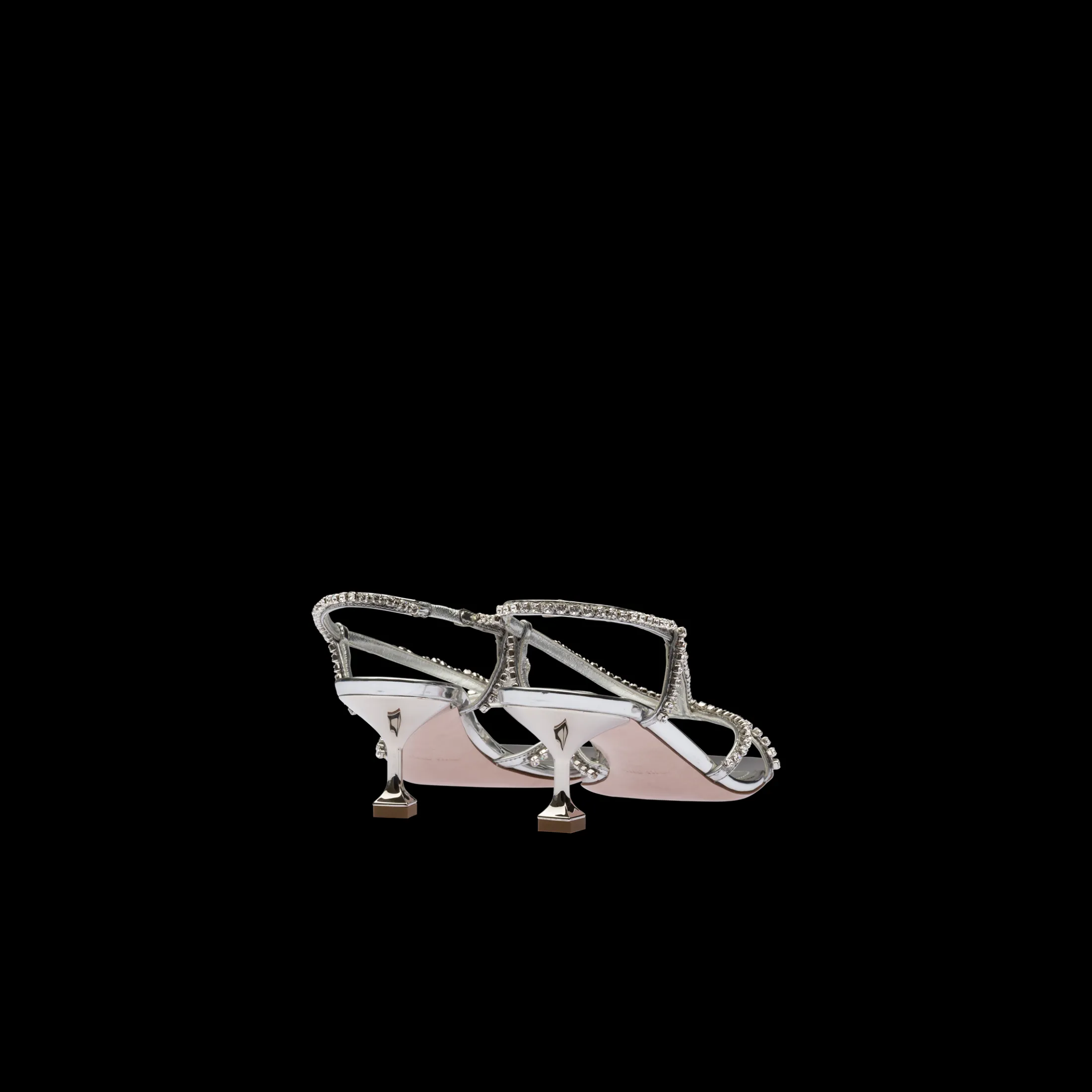 Silver Metallic Technical Fabric Sandals | Miu Miu