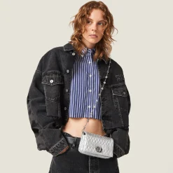 Silver Miu Crystal Nappa Leather And Crystal Mini-bag | Miu Miu