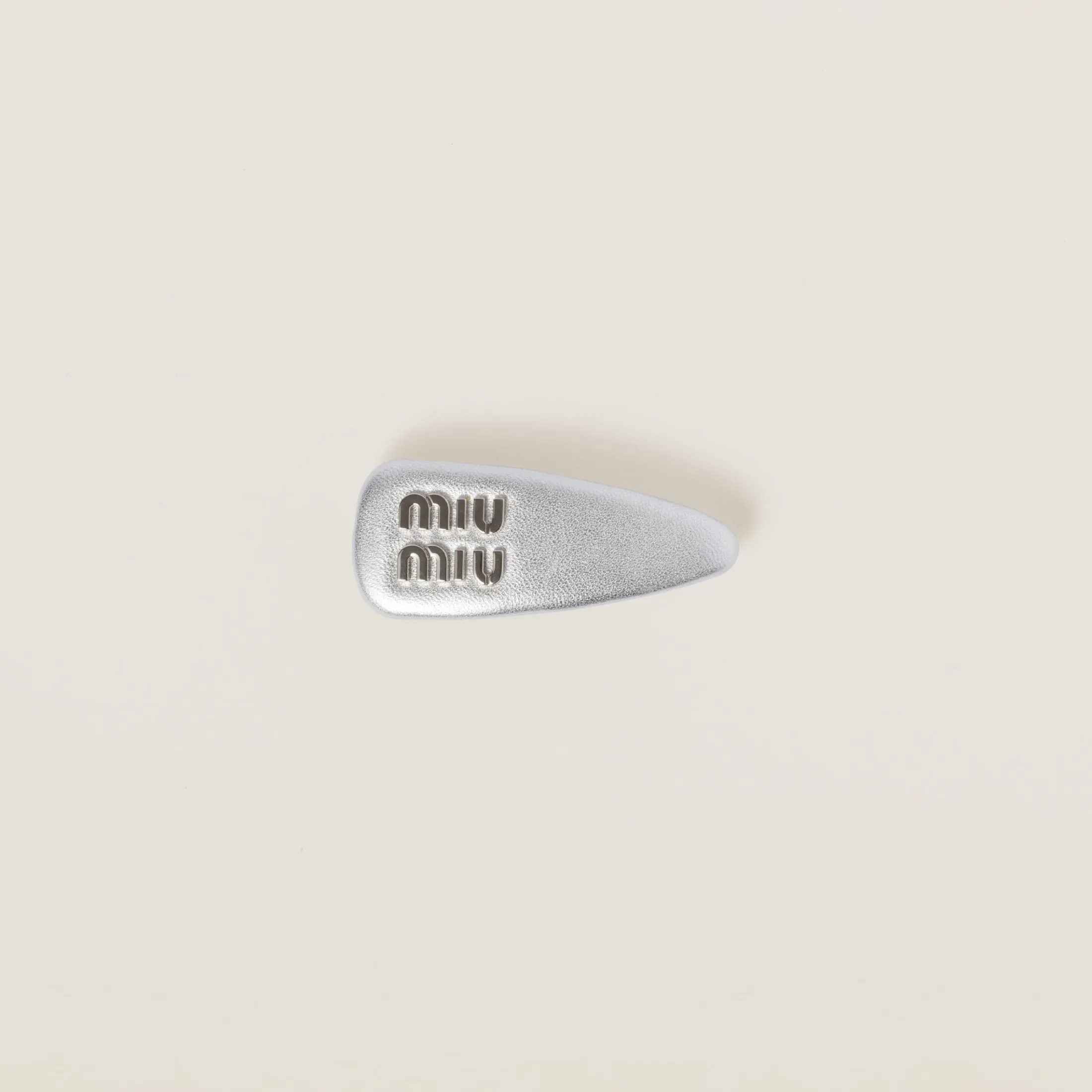 Silver Nappa Leather Hair Clip | Miu Miu