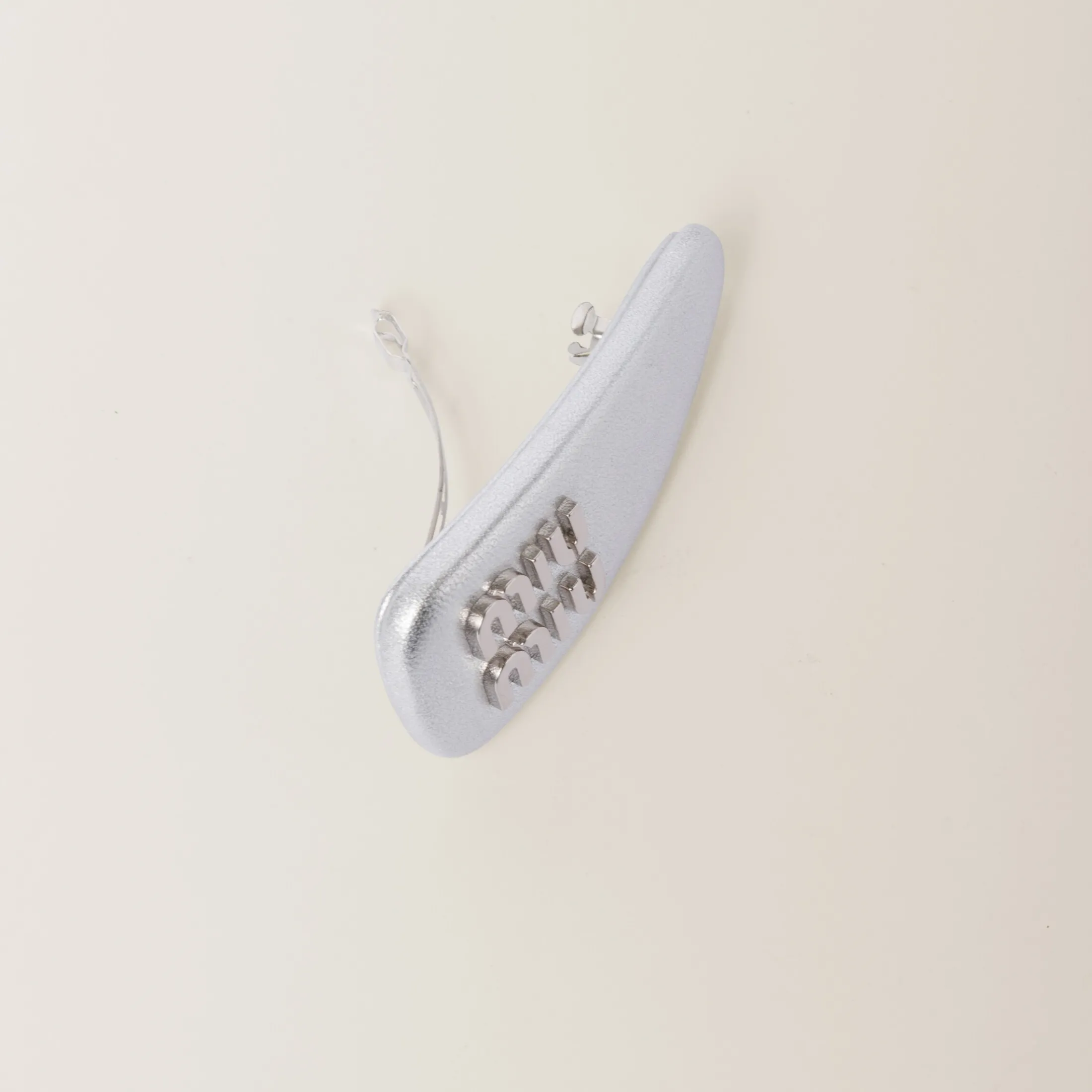 Silver Nappa Leather Hair Clip | Miu Miu