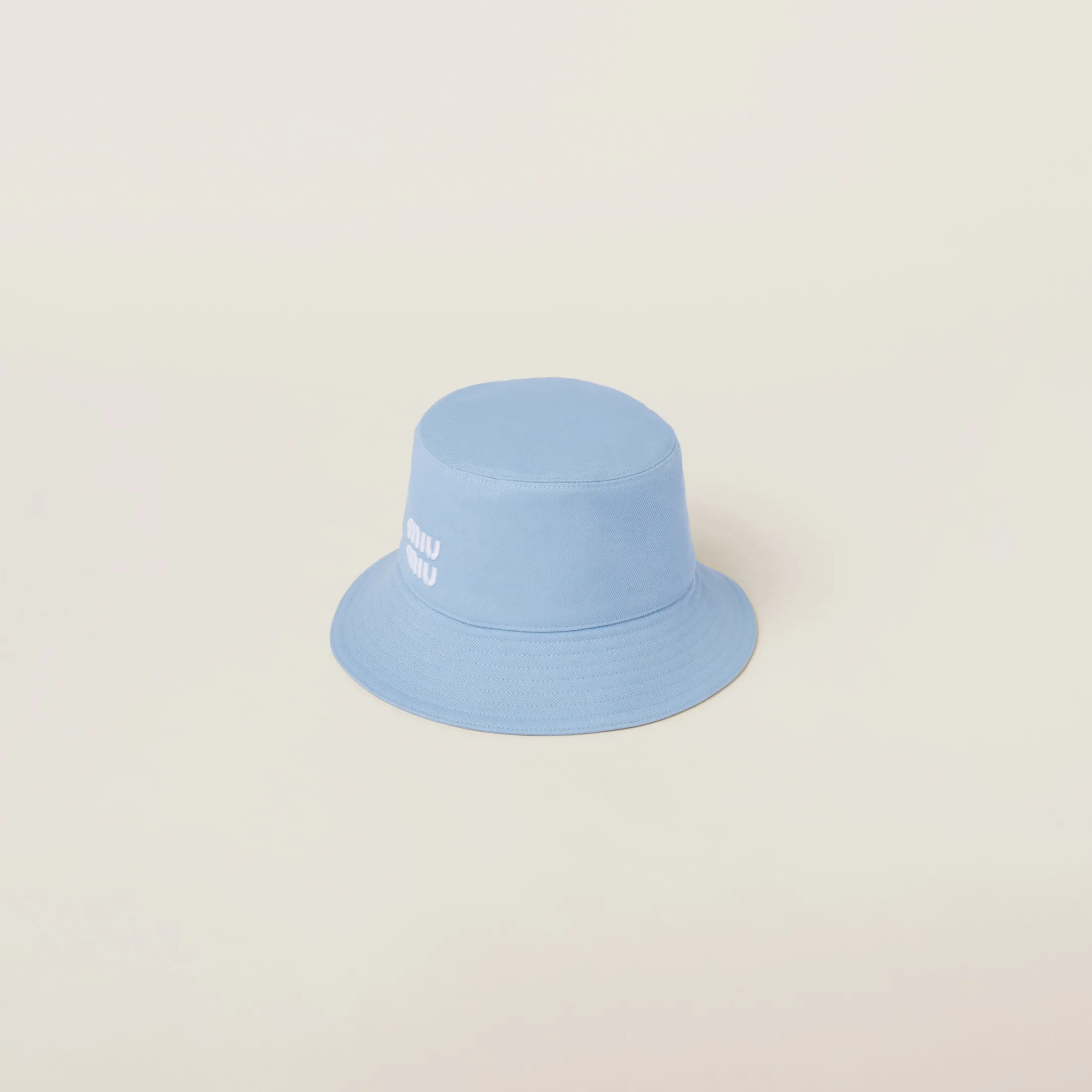 Sky Blue/white Drill Bucket Hat | Miu Miu