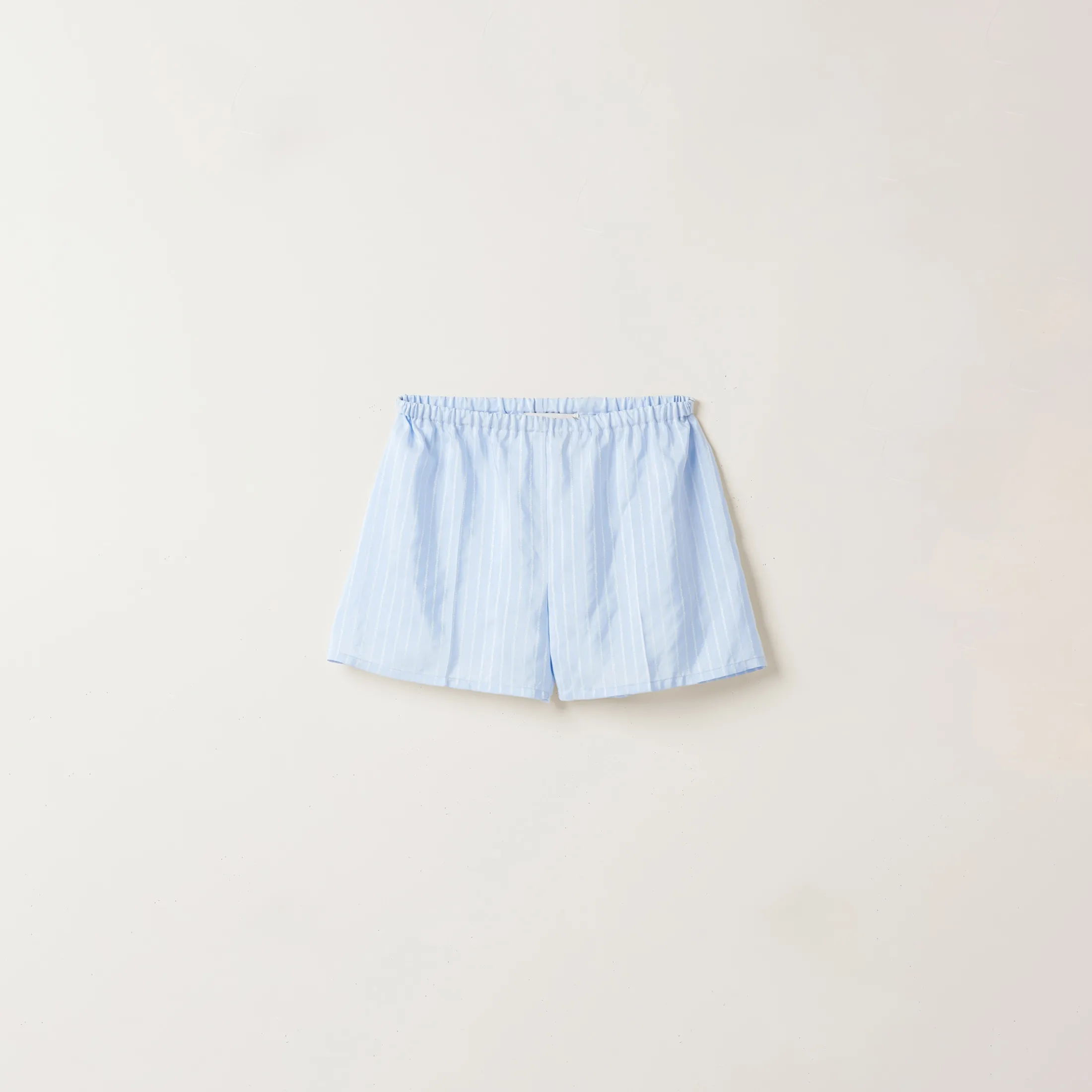 Sky Blue/white Jacquard Pongé Boxer Shorts | Miu Miu