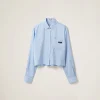 Sky Blue/white Pongé Shirt | Miu Miu