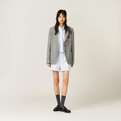 Sky Blue/white Striped Boxer Shorts | Miu Miu