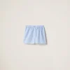 Sky Blue/white Striped Cotton Boxer Shorts | Miu Miu
