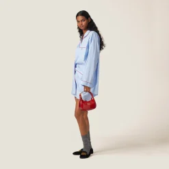 Sky Blue/white Striped Cotton Shirt | Miu Miu