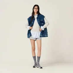 Sky Blue/white Striped Cotton Shirt | Miu Miu