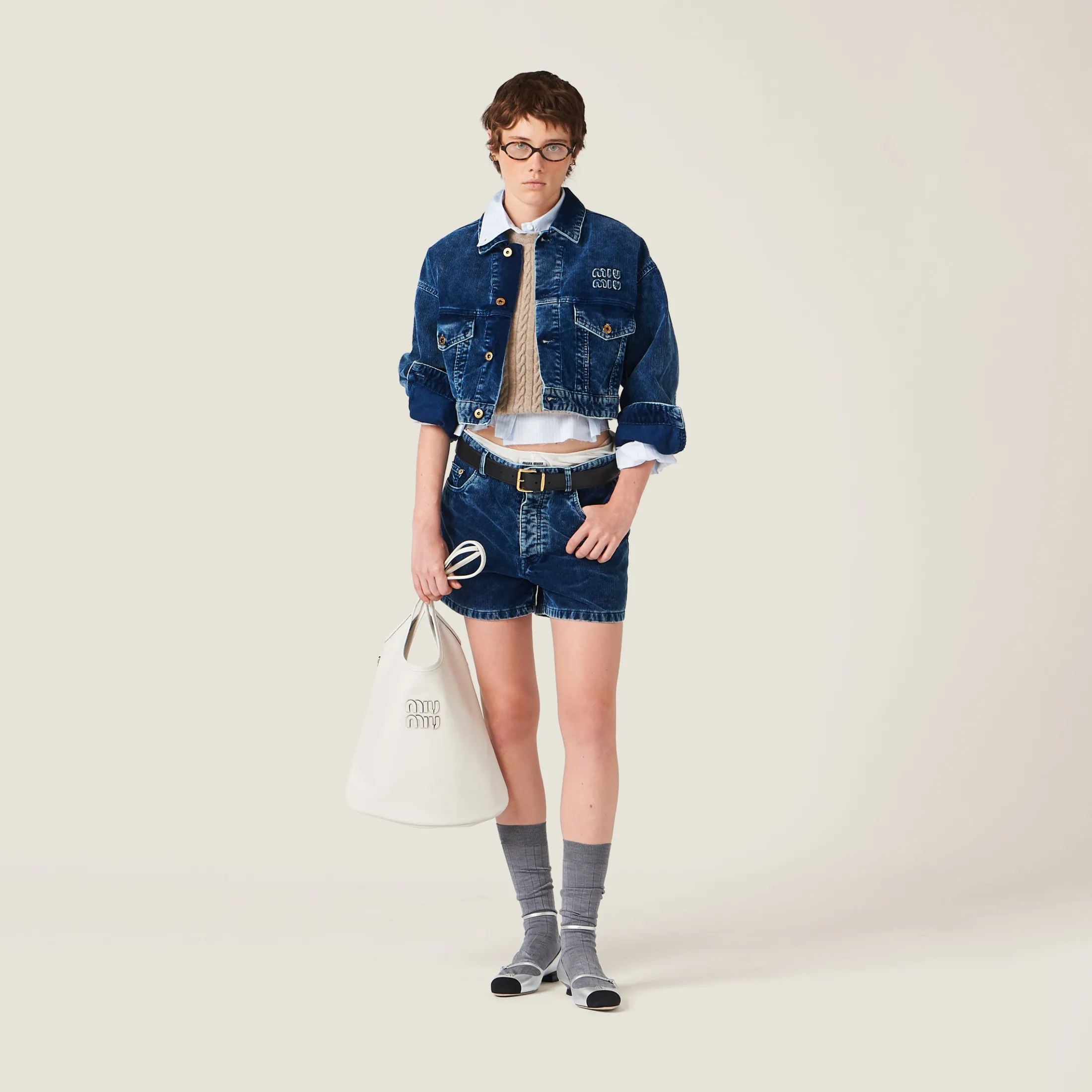 Sky Blue/white Striped Cotton Shirt | Miu Miu