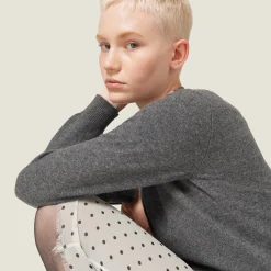 Slate Gray Cashmere Knit Cardigan | Miu Miu