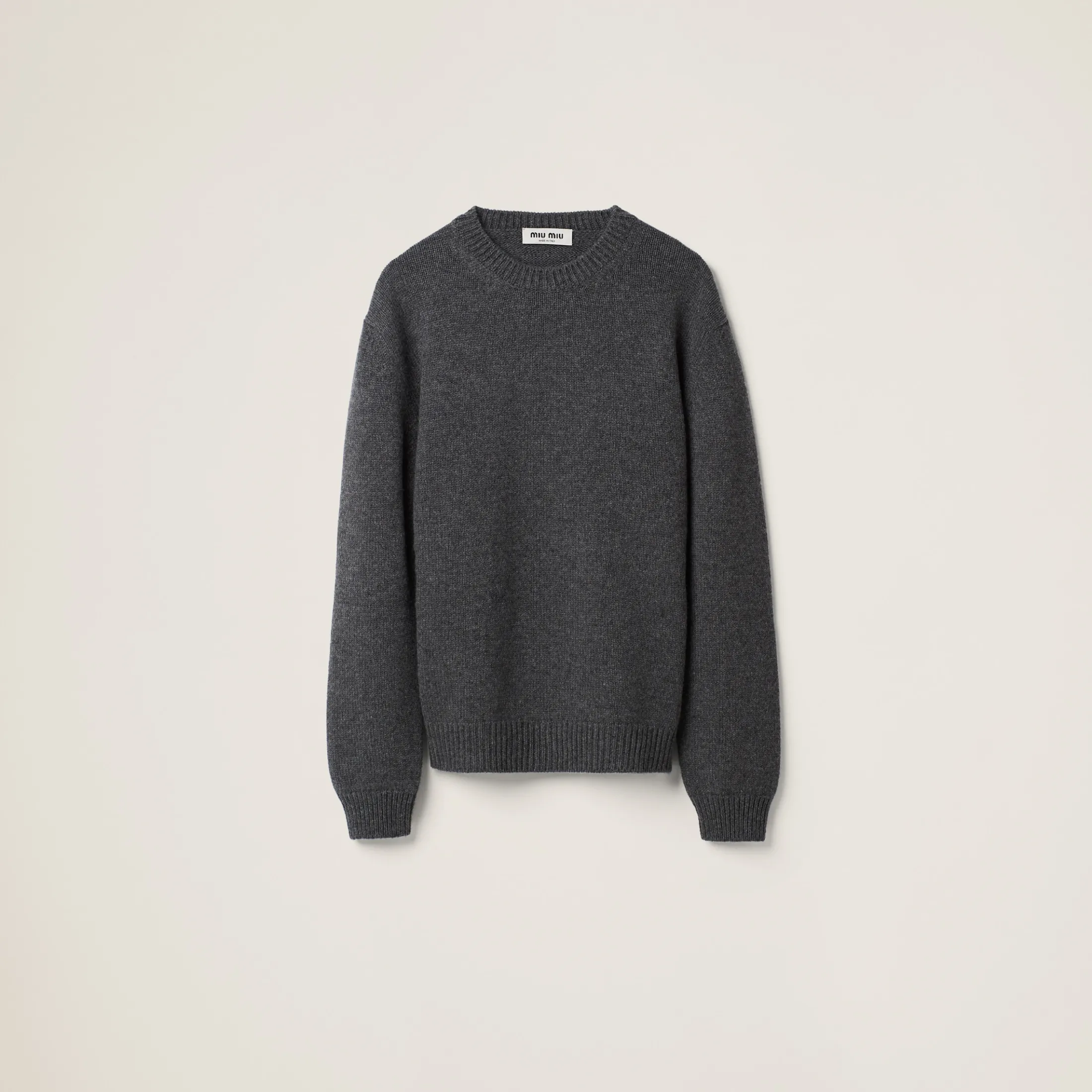 Slate Gray Cashmere Sweater | Miu Miu