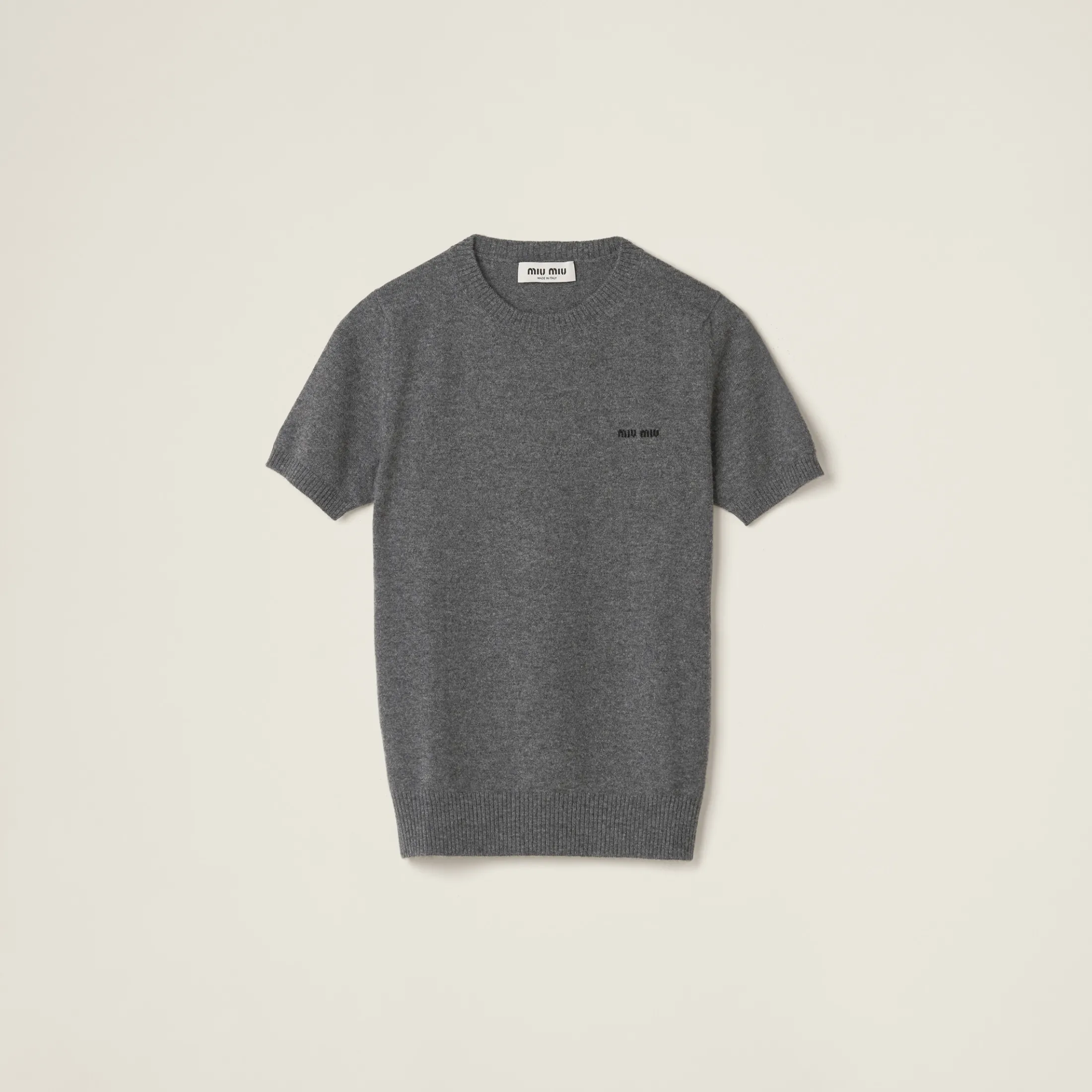 Slate Gray Cashmere Sweater | Miu Miu