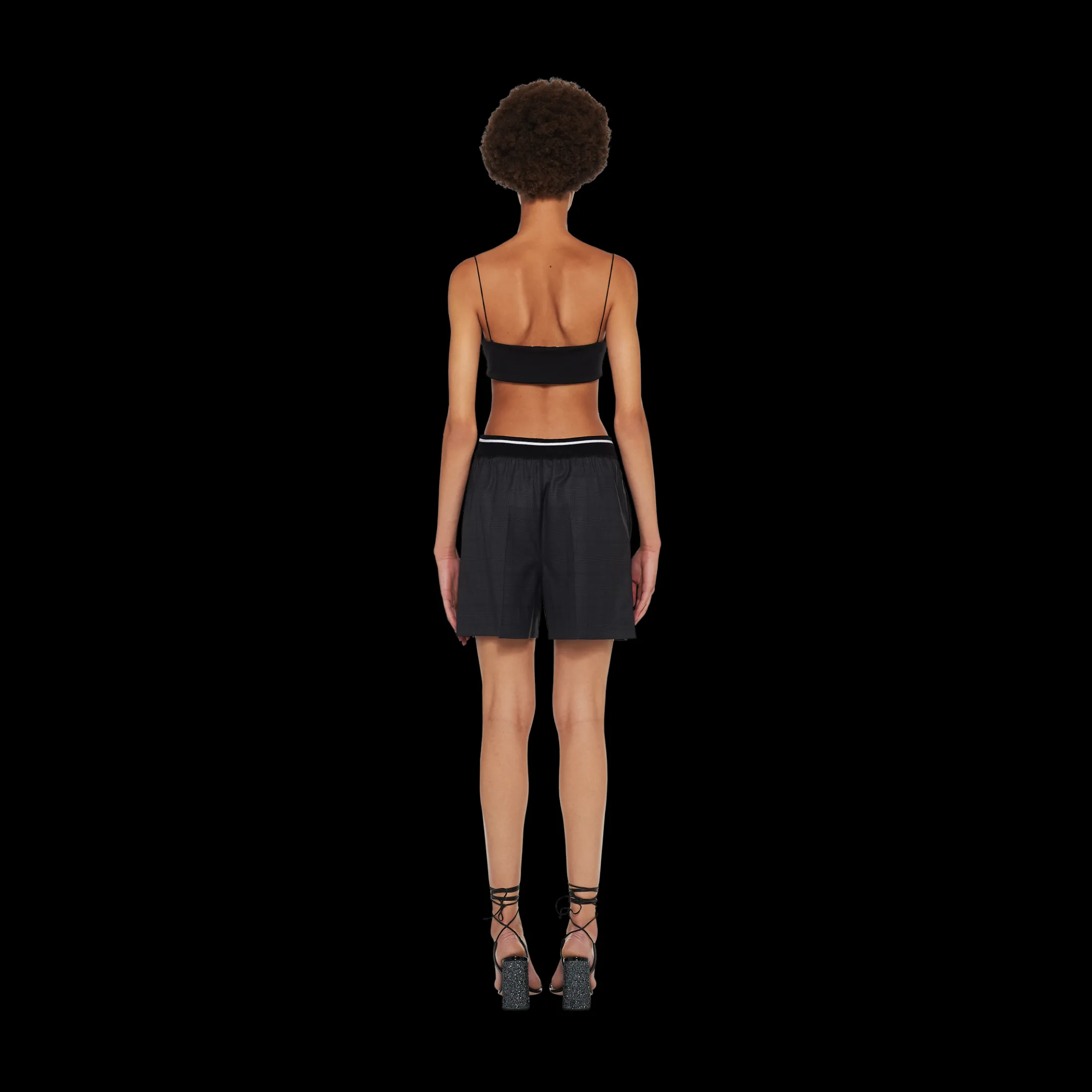 Slate Gray Glen Plaid Bermuda Shorts | Miu Miu