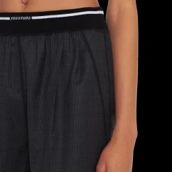 Slate Gray Glen Plaid Bermuda Shorts | Miu Miu