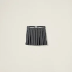Slate Gray Grisaille Miniskirt | Miu Miu