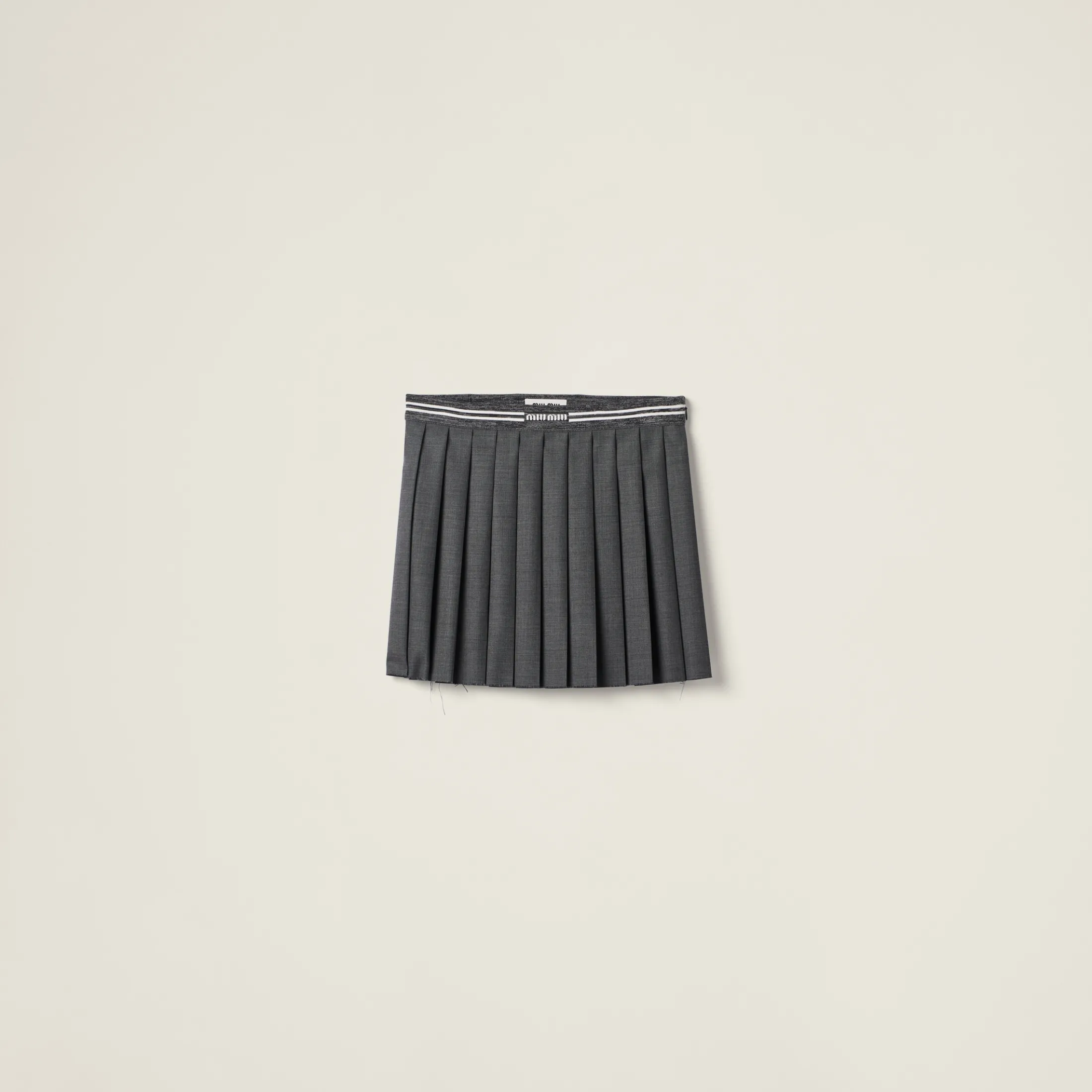 Slate Gray Grisaille Miniskirt | Miu Miu