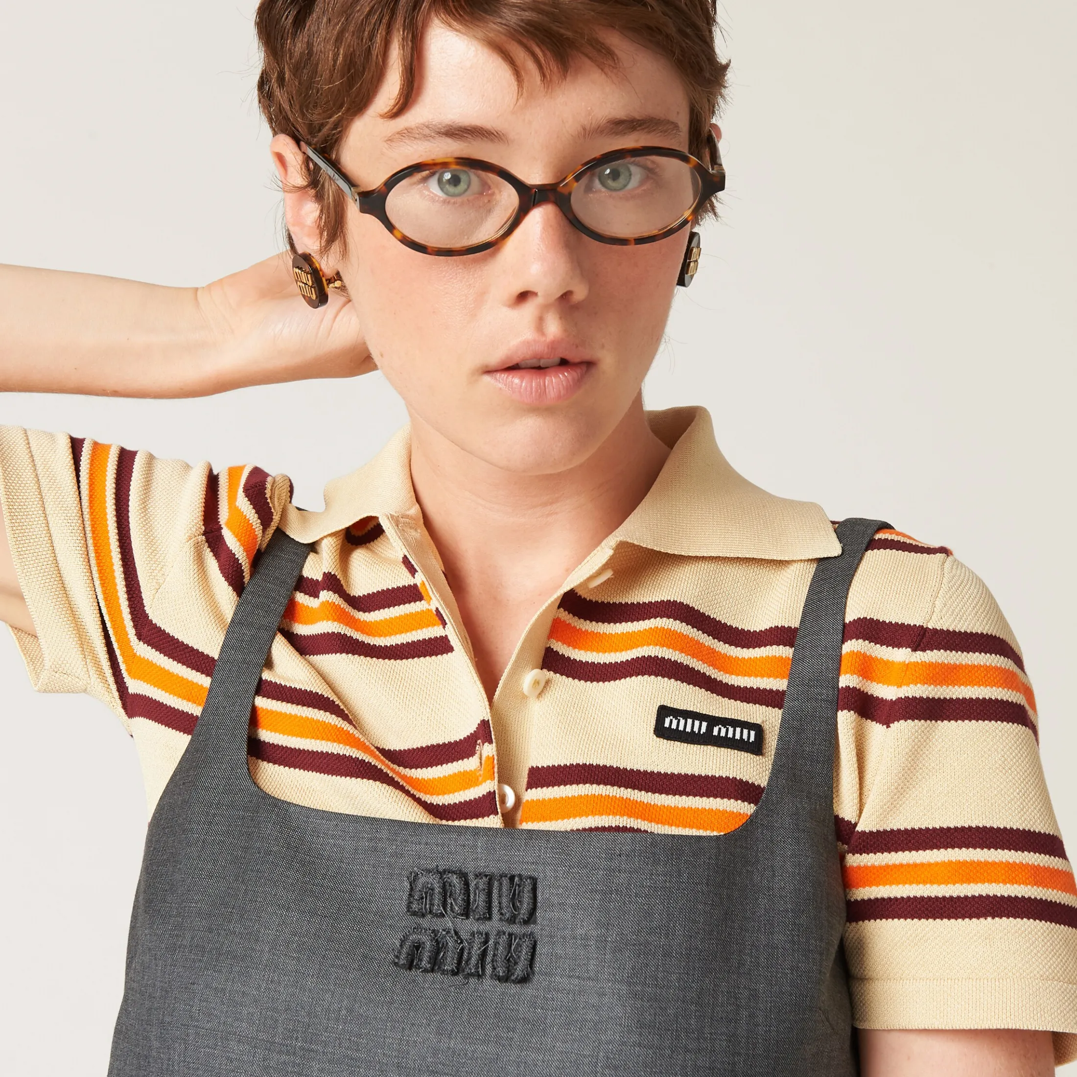 Slate Gray Grisaille Mini-dress | Miu Miu