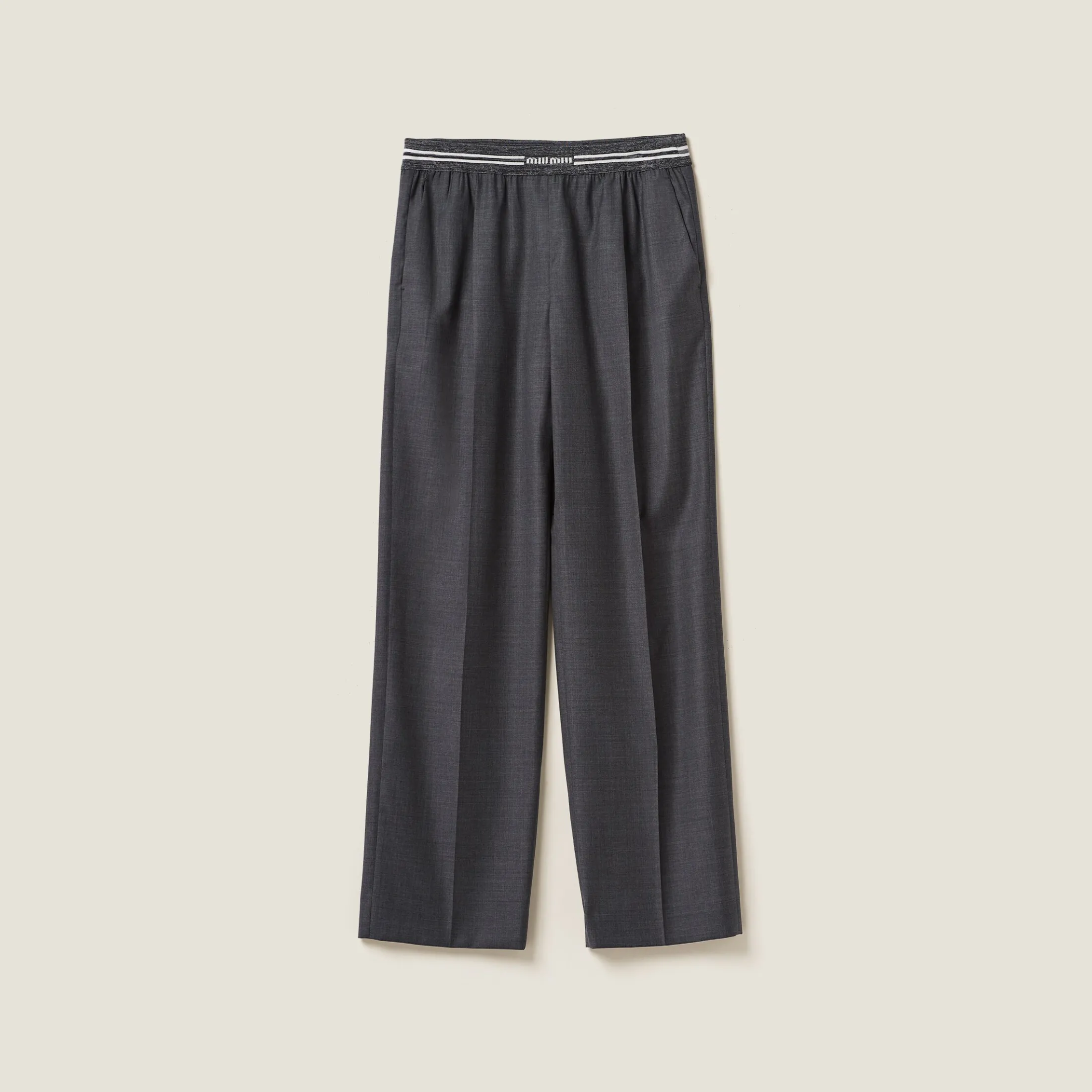 Slate Gray Grisaille Pants | Miu Miu