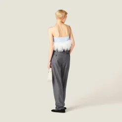 Slate Gray Grisaille Pants | Miu Miu