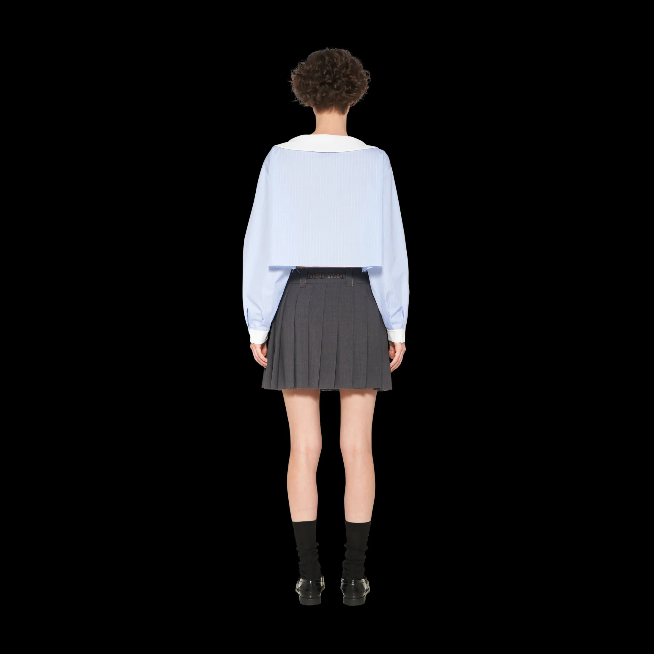 Slate Gray Light Wool Miniskirt | Miu Miu