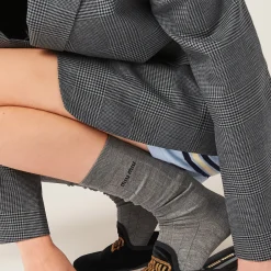 Slate Gray Silk Socks | Miu Miu
