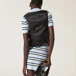 Slate Gray Single-breasted Grisaille Vest | Miu Miu