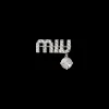 Steel/crystal Brooch With Crystal Pendant | Miu Miu