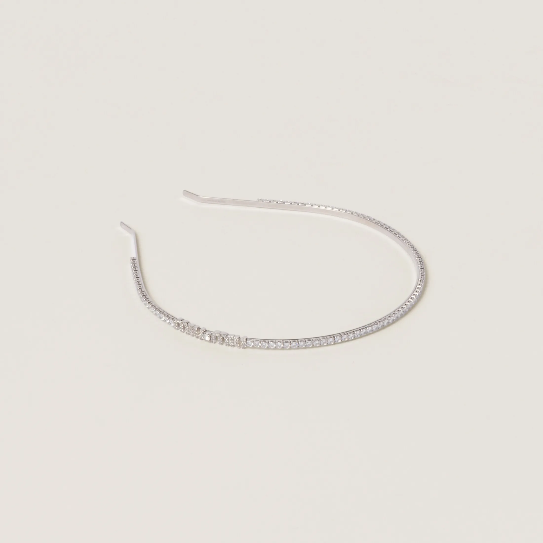 Steel/crystal Metal Headband With Crystals | Miu Miu