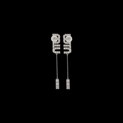 Steel/crystal Pendant Earrings With Crystals | Miu Miu