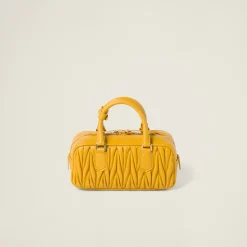 Sunny Yellow Arcadie Matelassé Nappa Leather Bag | Miu Miu