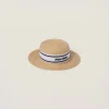 Tan/white Woven Fabric Hat | Miu Miu