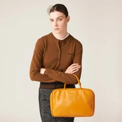 Tobacco Cashmere Knit Cardigan | Miu Miu