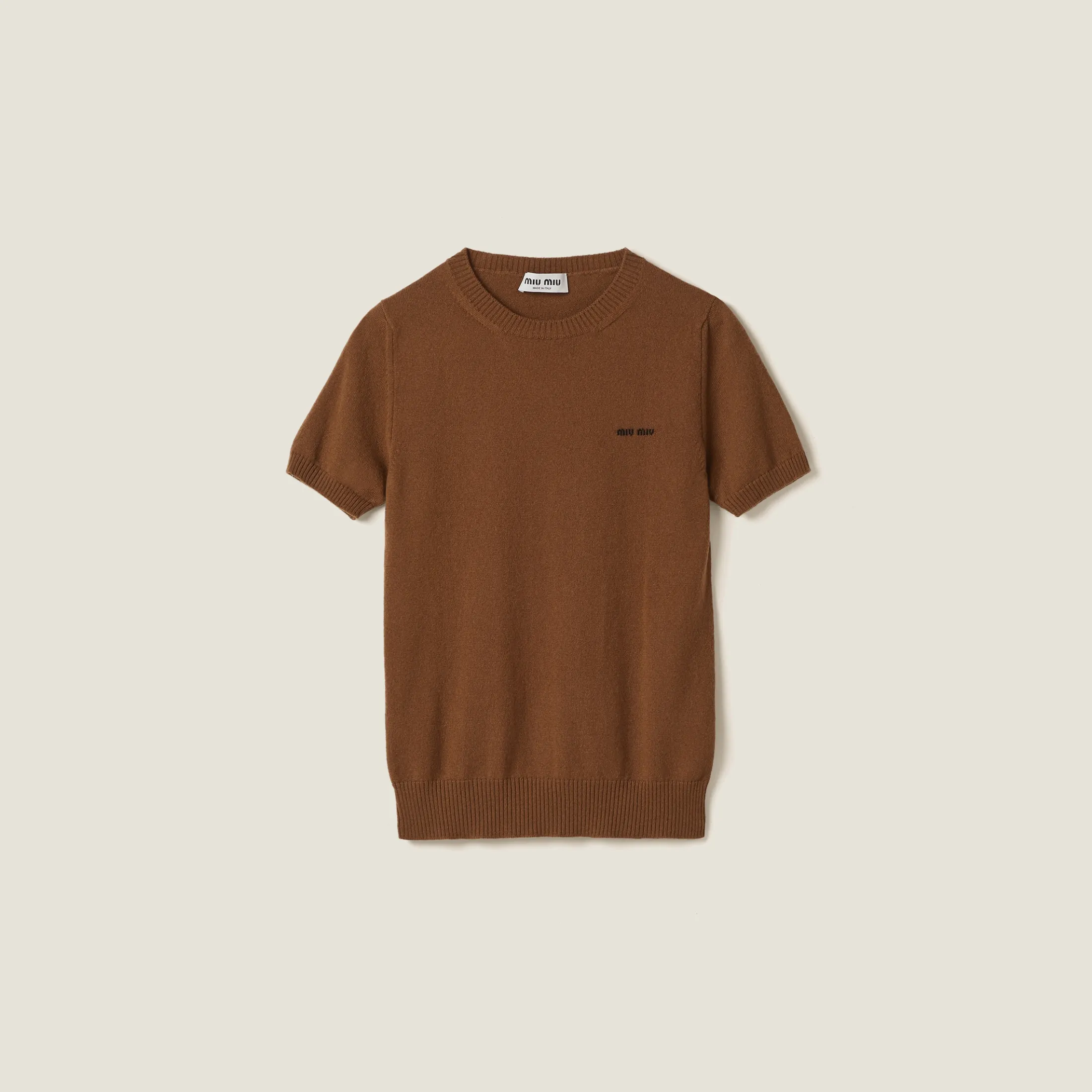 Tobacco Cashmere Sweater | Miu Miu