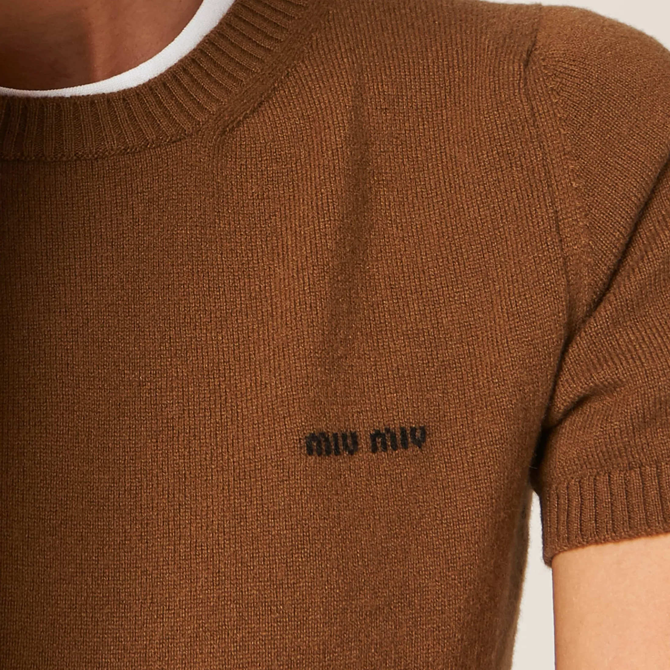 Tobacco Cashmere Sweater | Miu Miu