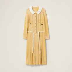 Topaz Garment-dyed Crepe De Chine Dress | Miu Miu