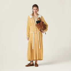 Topaz Garment-dyed Crepe De Chine Dress | Miu Miu