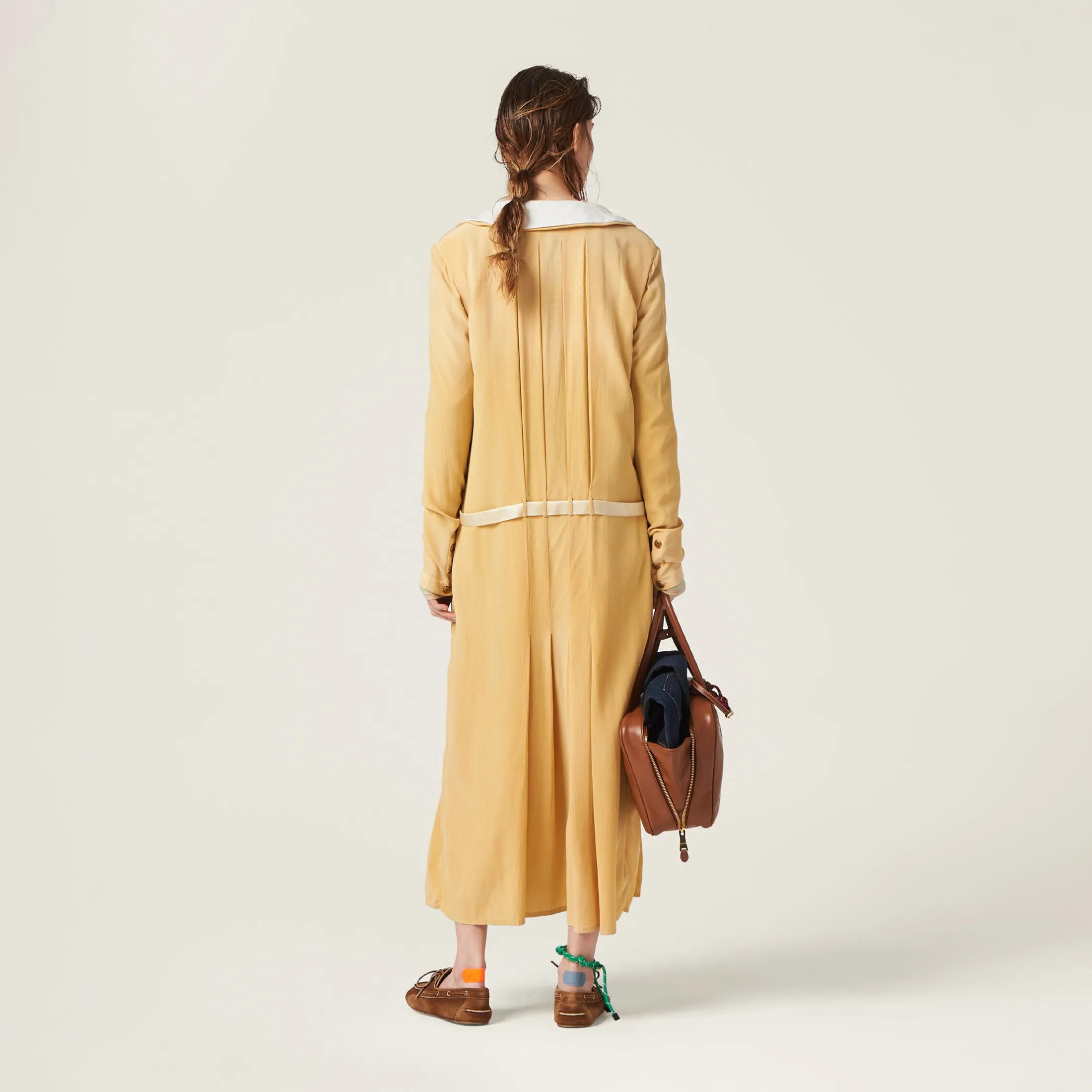 Topaz Garment-dyed Crepe De Chine Dress | Miu Miu