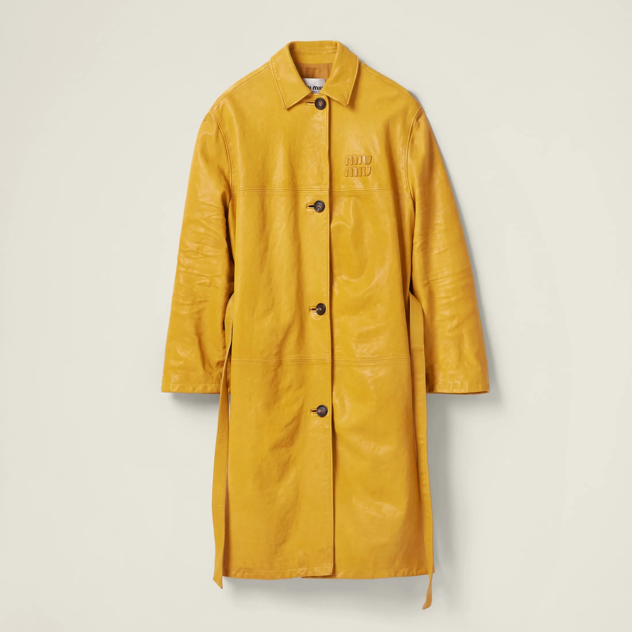 Topaz Nappa Leather Coat | Miu Miu