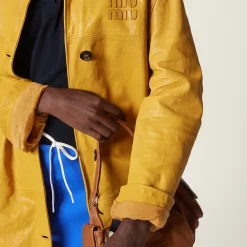 Topaz Nappa Leather Coat | Miu Miu