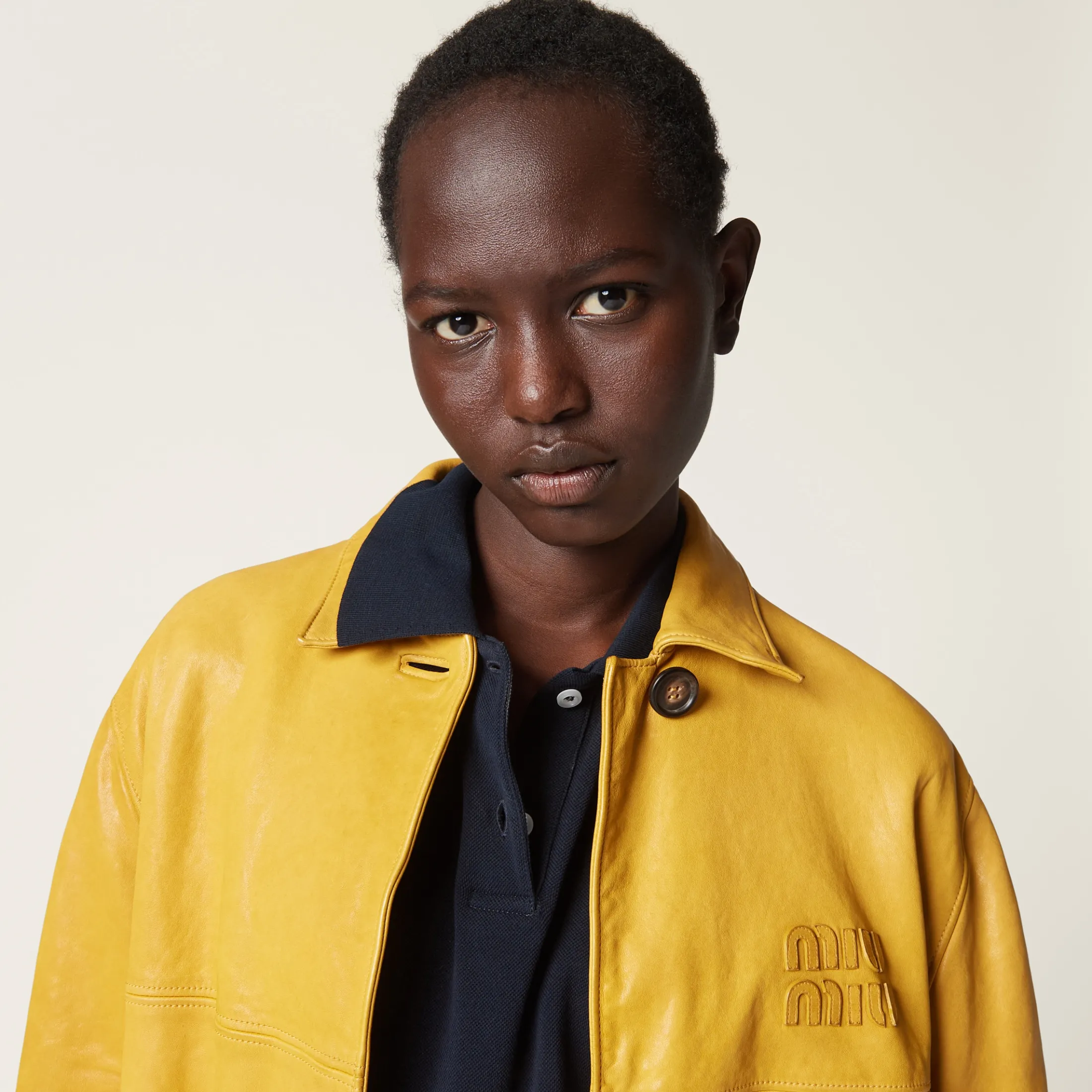 Topaz Nappa Leather Coat | Miu Miu