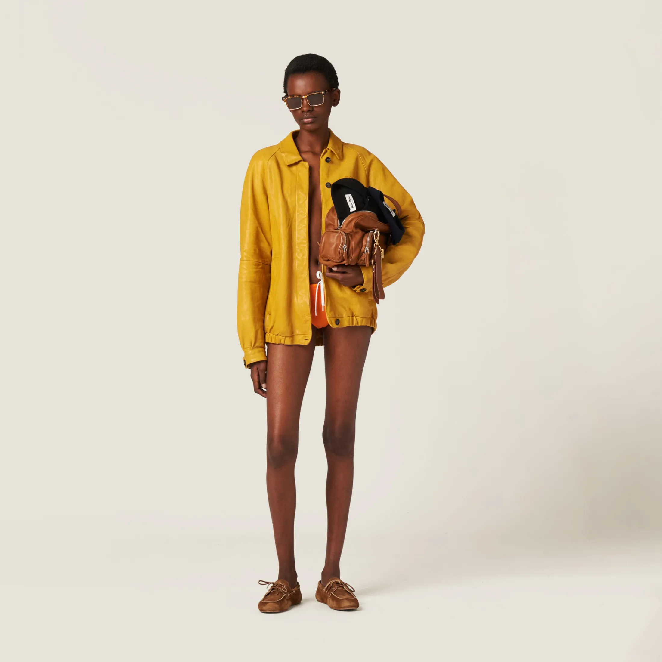 Topaz Nappa Leather Jacket | Miu Miu