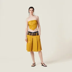 Topaz Nappa Leather Skirt | Miu Miu