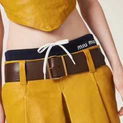 Topaz Nappa Leather Skirt | Miu Miu