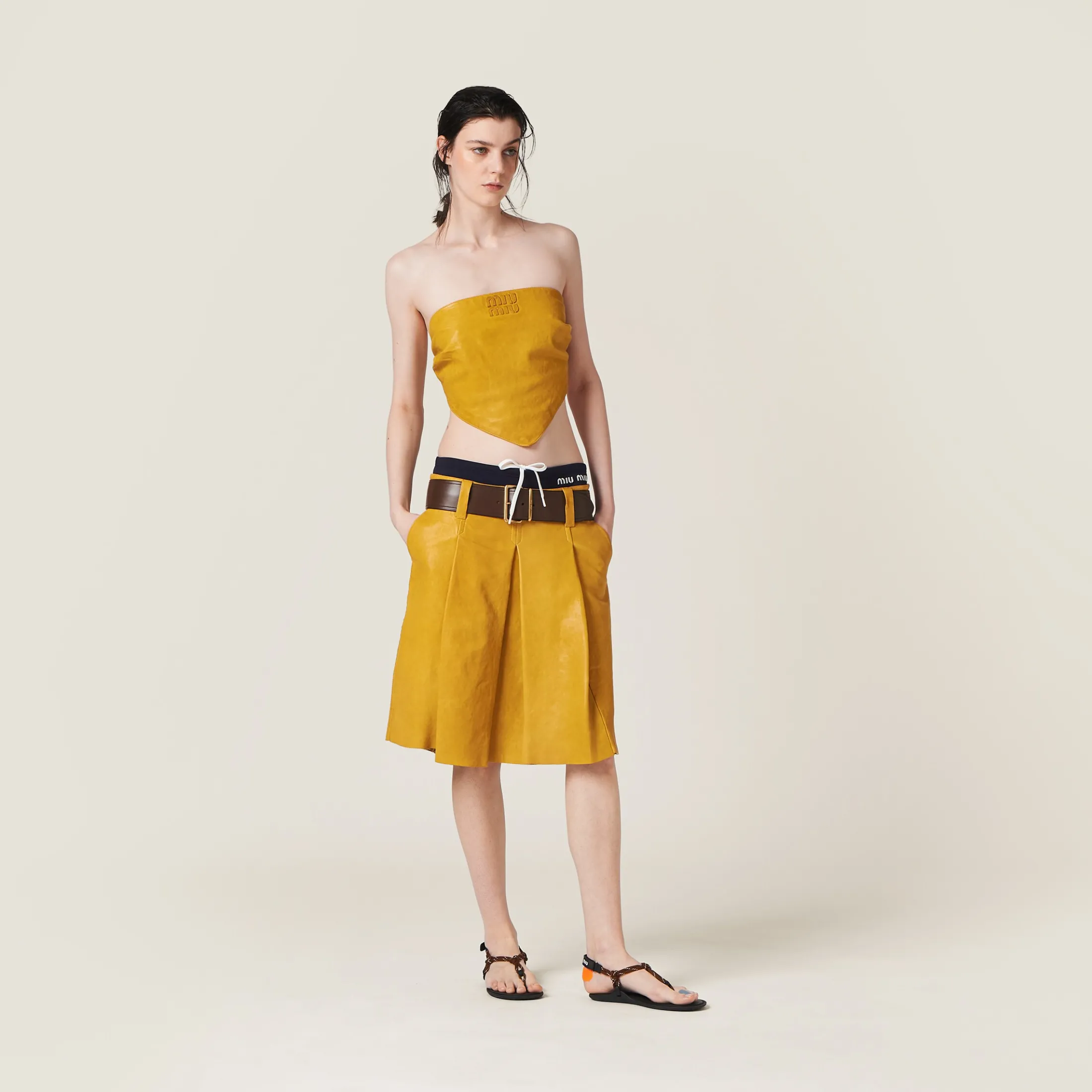 Topaz Nappa Leather Top | Miu Miu