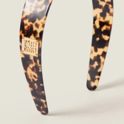 Tortoiseshell/gold Plexiglas Headband | Miu Miu