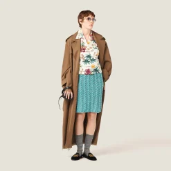 Turquoise Wool And Cashmere Skirt | Miu Miu