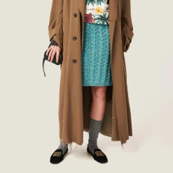 Turquoise Wool And Cashmere Skirt | Miu Miu