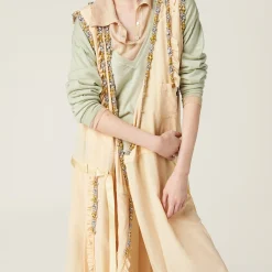 Vanilla Embroidered Marocain Dress | Miu Miu