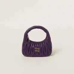 Violet Wander Matelassé Nappa Leather Hobo Bag | Miu Miu