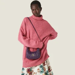 Violet Wander Matelassé Nappa Leather Hobo Bag | Miu Miu